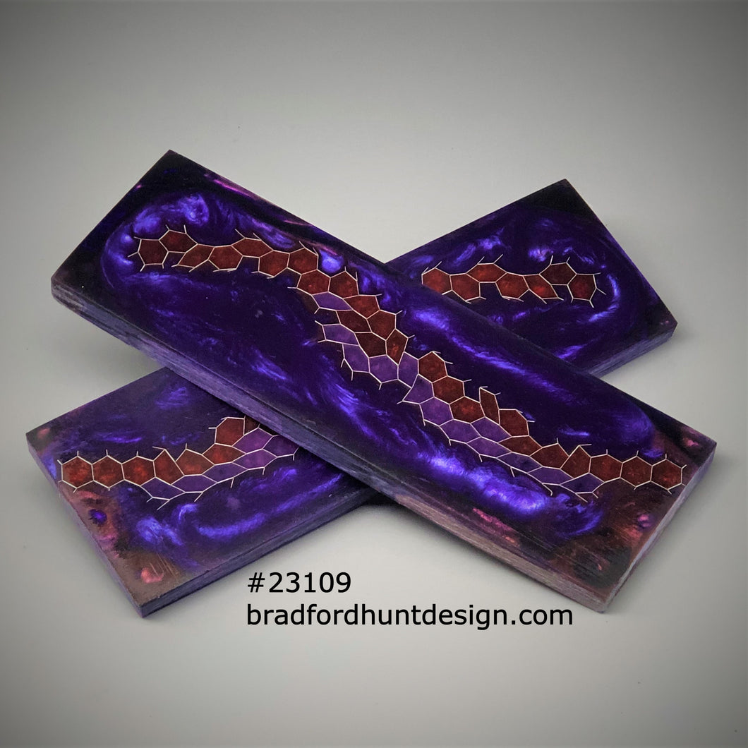 Aluminum Honeycomb and Urethane Resin Custom Knife Scales #23109