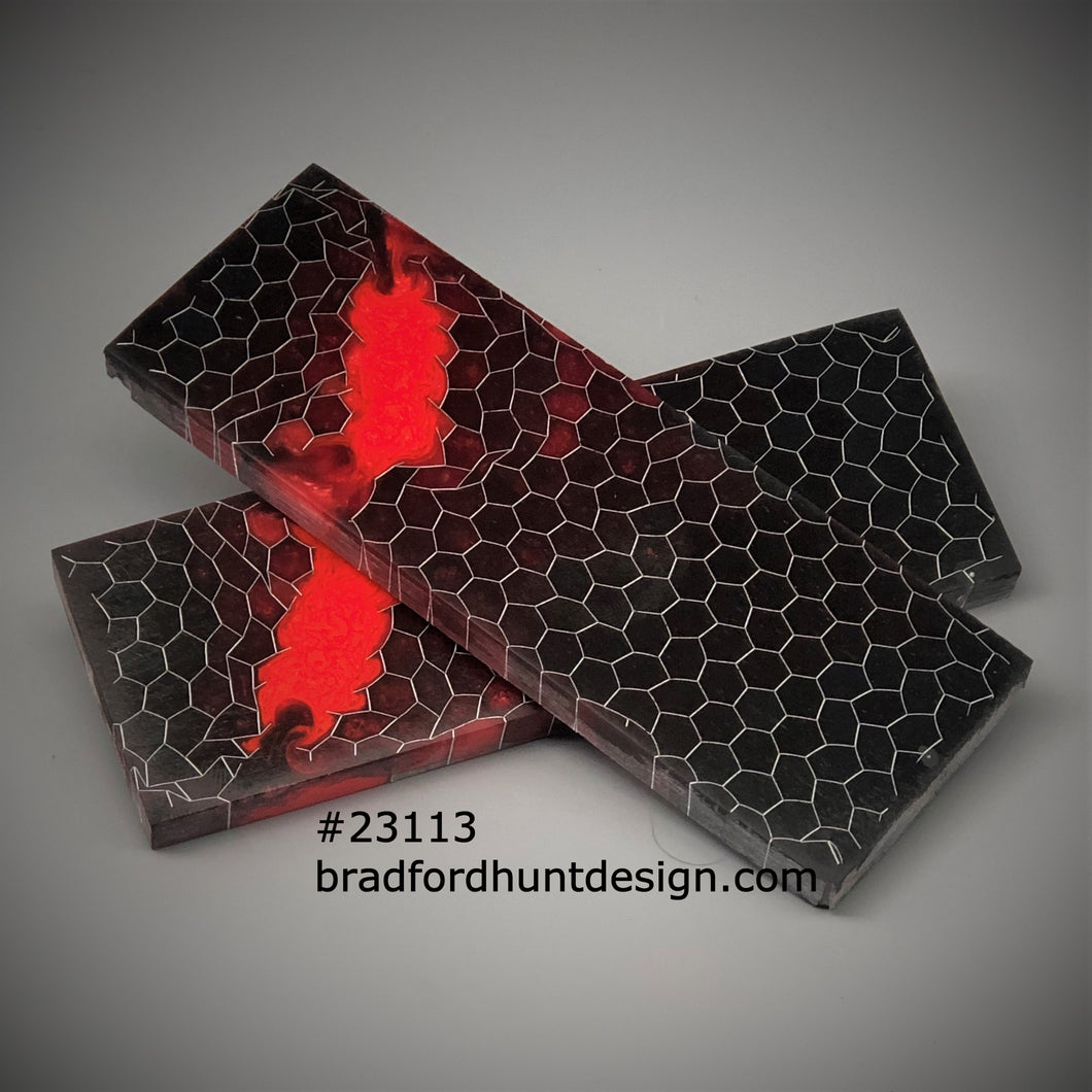 Aluminum Honeycomb and Urethane Resin Custom Knife Scales #23113
