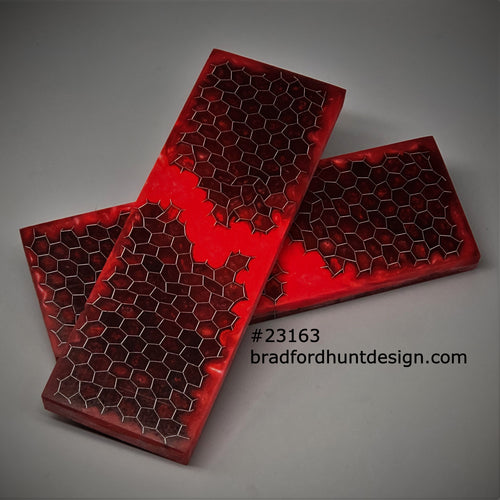 Aluminum Honeycomb and Urethane Resin Custom Knife Scales #23163