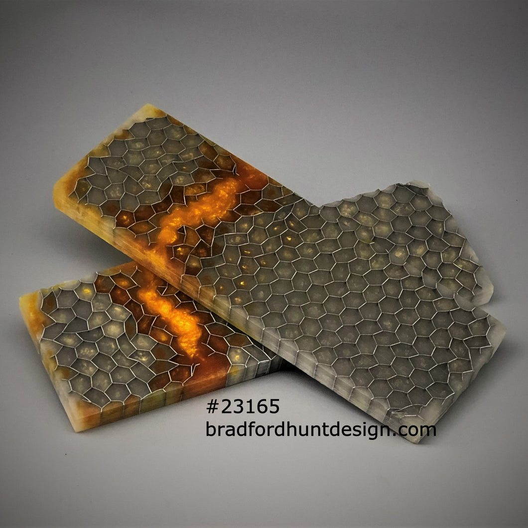 Aluminum Honeycomb and Urethane Resin Custom Knife Scales #23165