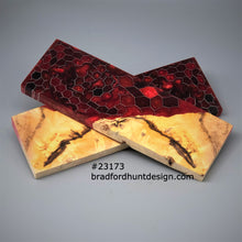 Load image into Gallery viewer, Buckeye Burl &amp; Aluminum Honeycomb Custom Knife Scales #23173