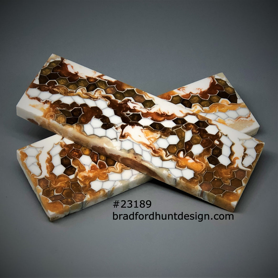 Aluminum Honeycomb and Urethane Resin Custom Knife Scales #23189