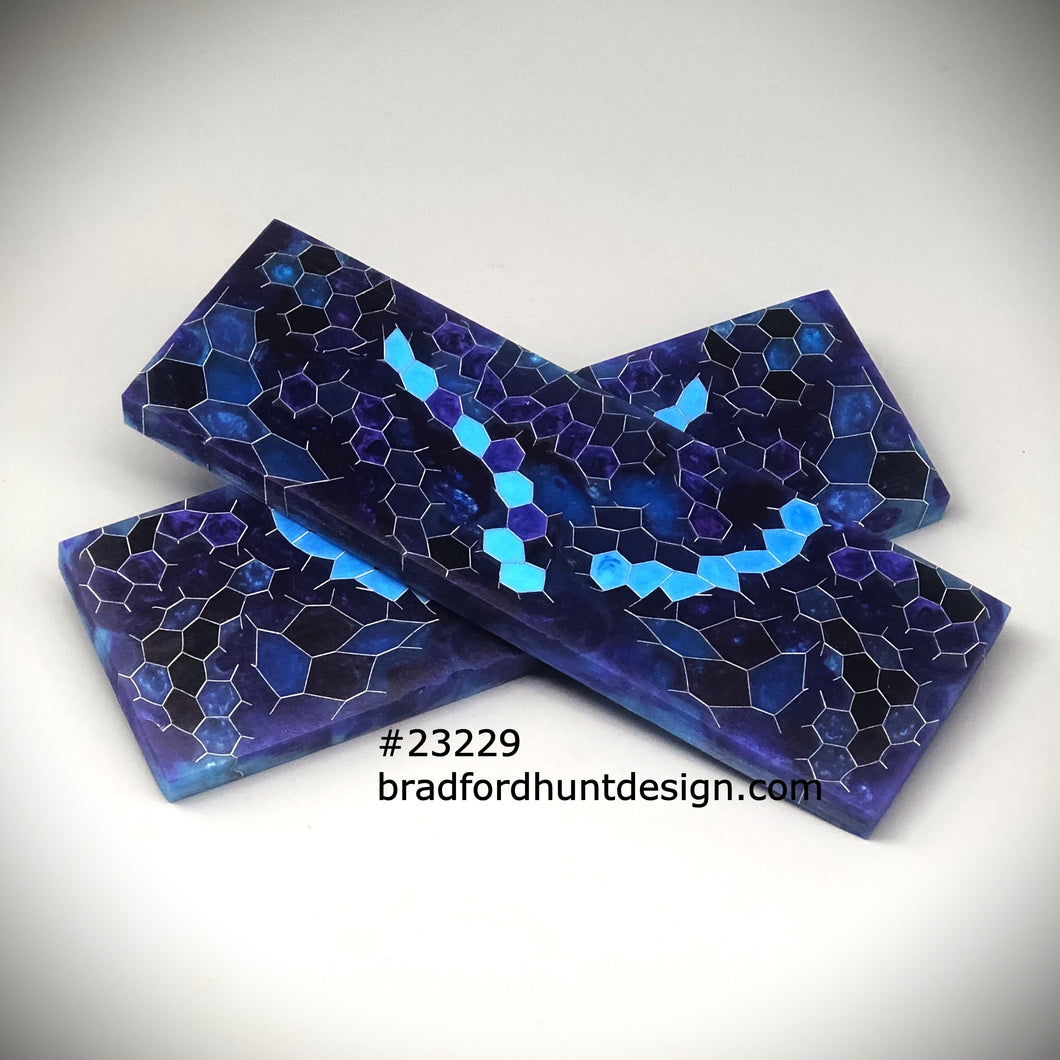 Aluminum Honeycomb and Urethane Resin Custom Knife Scales #23229
