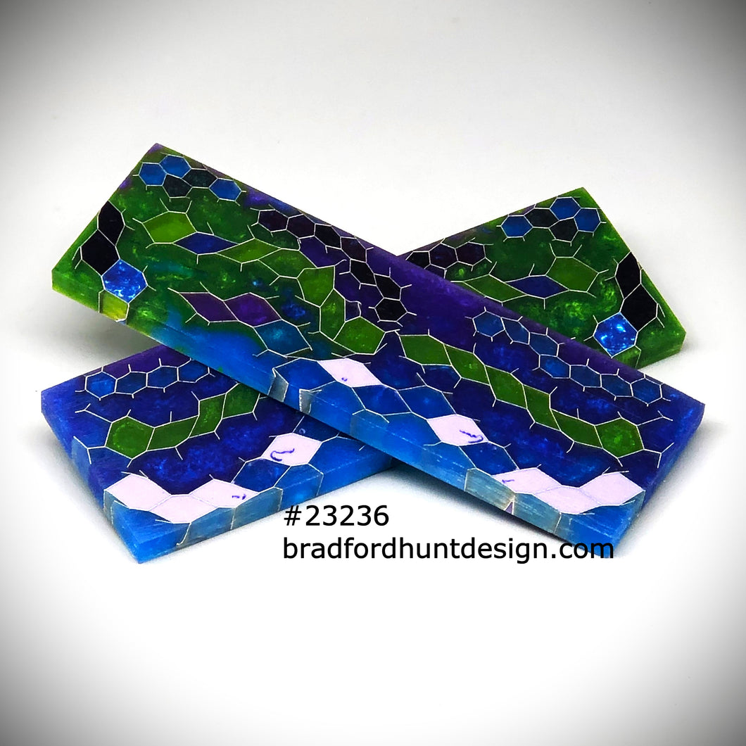 Aluminum Honeycomb and Urethane Resin Custom Knife Scales #23236
