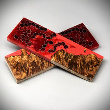 Load image into Gallery viewer, Maple Burl &amp; Aluminum Honeycomb Custom Knife Scales #23299