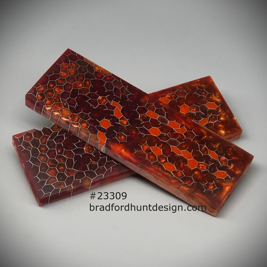 Aluminum Honeycomb and Urethane Resin Custom Knife Scales #23309