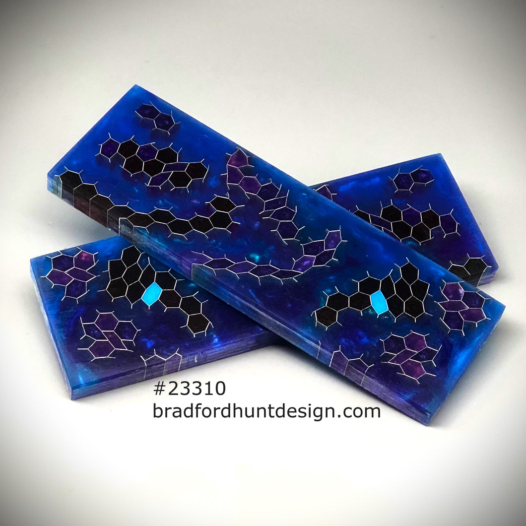 Aluminum Honeycomb and Urethane Resin Custom Knife Scales #23310