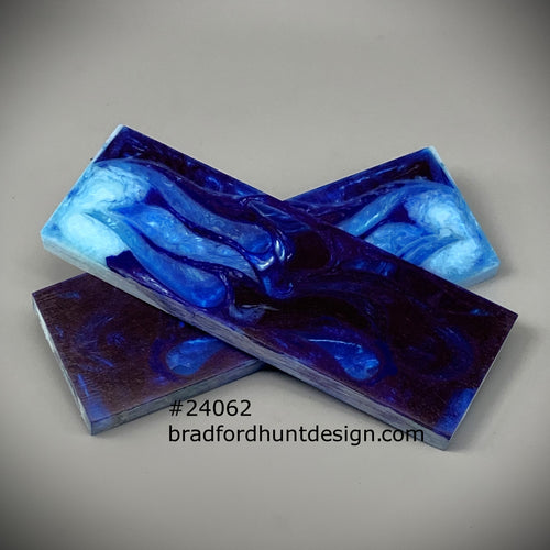 Blue Flame Urethane Resin Custom Knife Scales #24062