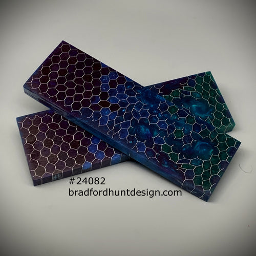 Aluminum Honeycomb and Urethane Resin Custom Knife Scales #24082