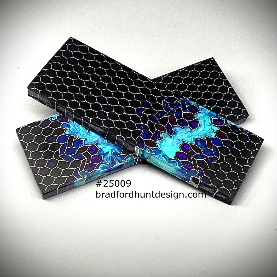 Aluminum Honeycomb and Urethane Resin Custom Knife Scales #25009