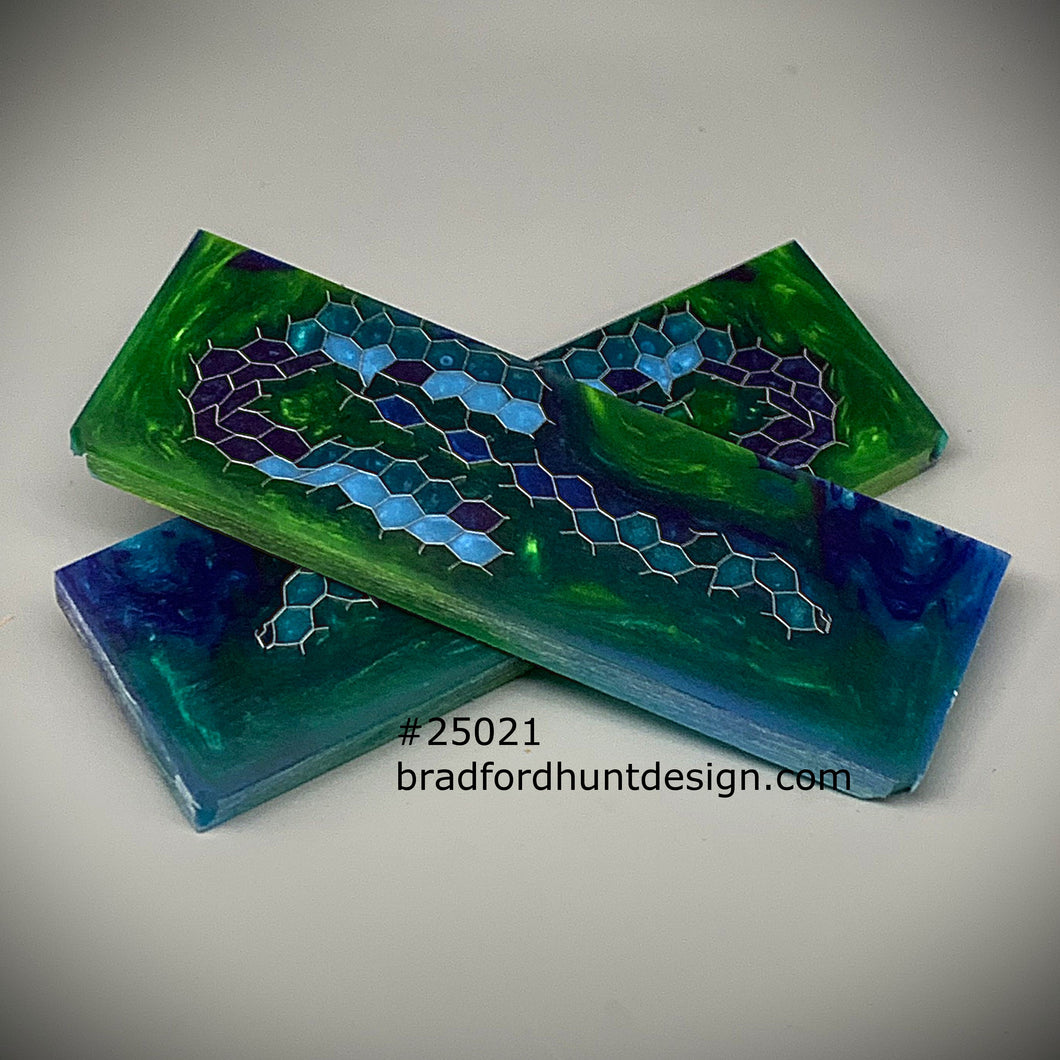 Aluminum Honeycomb and Urethane Resin Custom Knife Scales #25021