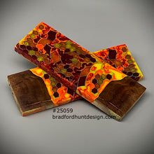 Load image into Gallery viewer, Black Ash Burl &amp; Aluminum Honeycomb Custom Knife Scales #25059