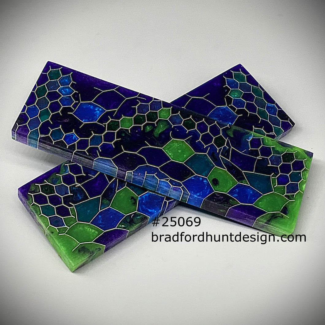 Aluminum Honeycomb and Urethane Resin Custom Knife Scales #25069