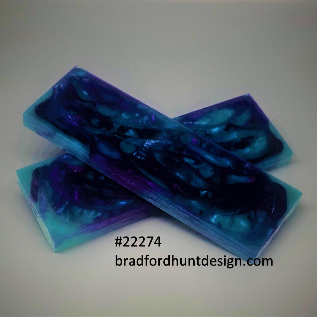 Blue Flame 100% Urethane Resin Custom Knife Scales #22274