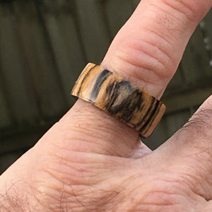 Handmade Natural Tropical Hardwood Wooden Ring sz8 1/2
